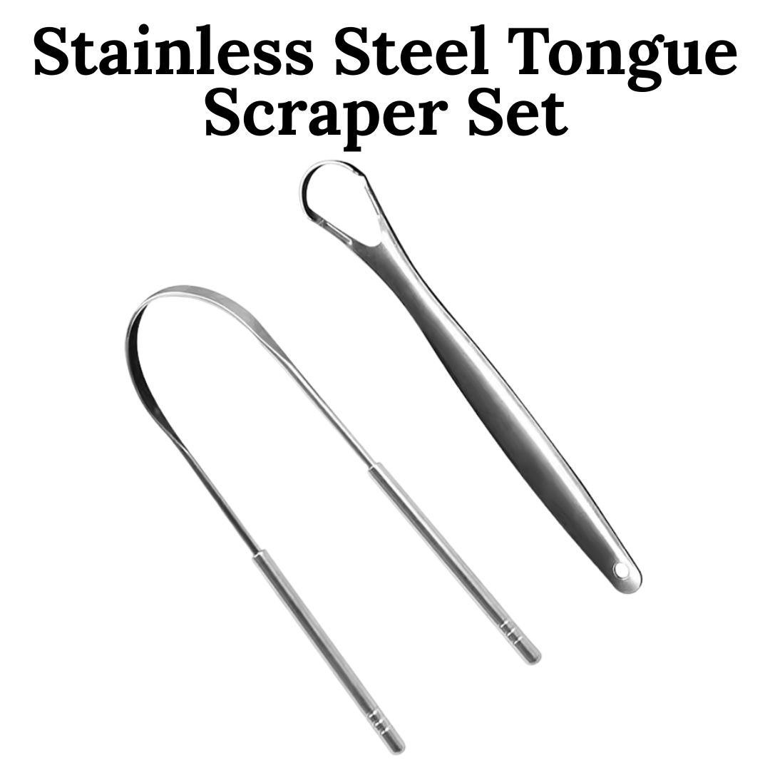 Stainless Steel Tongue Scraper Set